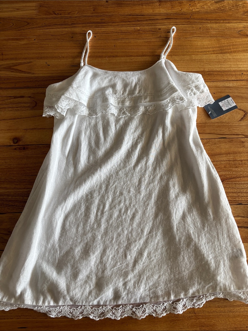 Universal Thread White Lace-Trim Chemise Slip